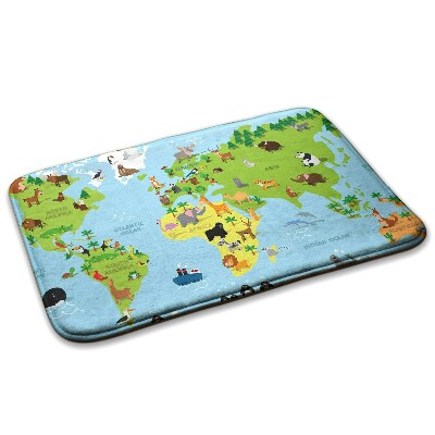 Tapete cozinha Mapa-mundo dos animais