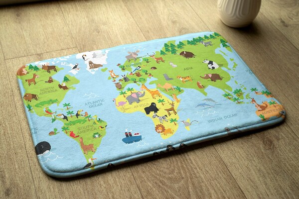 Tapete cozinha Mapa-mundo dos animais