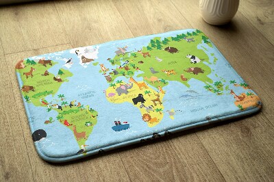 Tapete cozinha Mapa-mundo dos animais