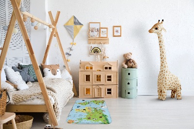 Tapete cozinha Mapa-mundo dos animais