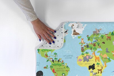 Tapete cozinha Mapa-mundo dos animais
