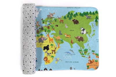 Tapete cozinha Mapa-mundo dos animais