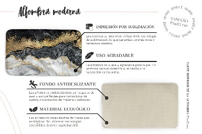 Tapete Motivo abstrato com linhas pretas e douradas
