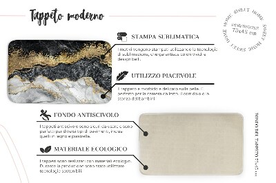 Tapete Motivo abstrato com linhas pretas e douradas