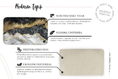 Tapete Motivo abstrato com linhas pretas e douradas