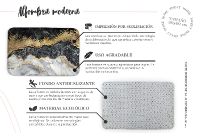 Tapete Motivo abstrato com linhas pretas e douradas