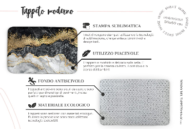 Tapete Motivo abstrato com linhas pretas e douradas