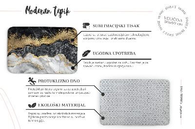 Tapete Motivo abstrato com linhas pretas e douradas
