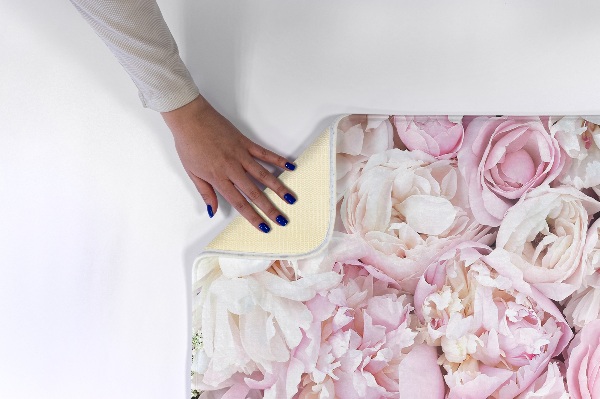 Tapete cozinha Flores de peónia cor-de-rosa e brancas