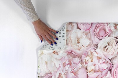 Tapete cozinha Flores de peónia cor-de-rosa e brancas
