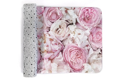 Tapete cozinha Flores de peónia cor-de-rosa e brancas