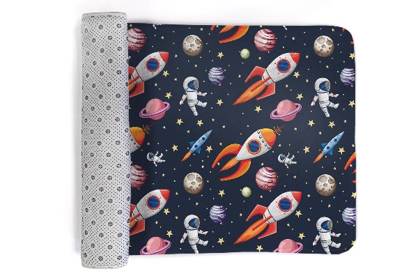 Carpete Planeta e foguetões de astronautas