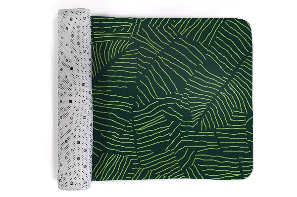 Tapete cozinha Folhas verdes com padrão linear