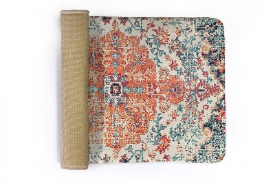 Carpete Padrão floral oriental simétrico