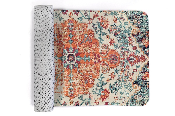 Carpete Padrão floral oriental simétrico