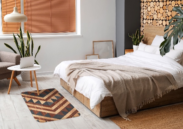 Tapete cozinha Padrão geométrico de madeira