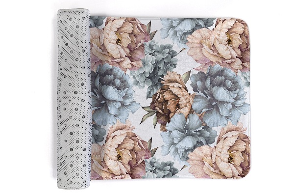 Tapete Padrão floral com peónias e hortênsias