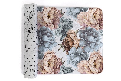 Tapete Padrão floral com peónias e hortênsias