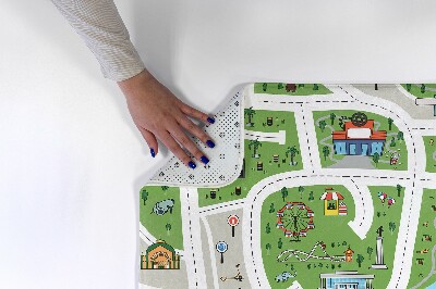 Tapete Motivo citadino com estradas e edifícios