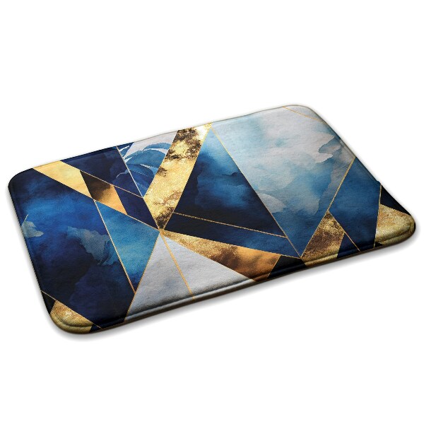 Tapete cozinha Padrão geométrico em tons de azul e dourado