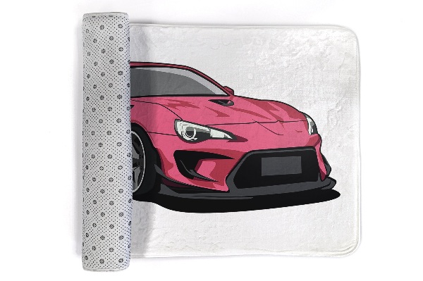 Tapete Carro desportivo cor-de-rosa