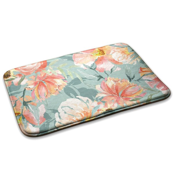 Carpete Padrão floral com flores em tons pastel