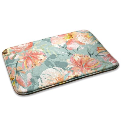 Carpete Padrão floral com flores em tons pastel