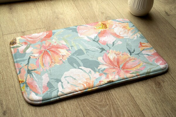 Carpete Padrão floral com flores em tons pastel