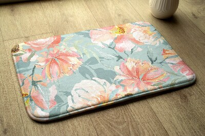 Carpete Padrão floral com flores em tons pastel