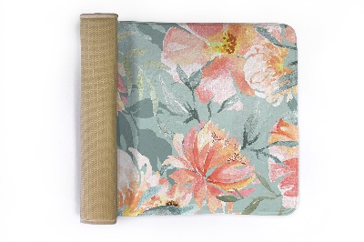 Carpete Padrão floral com flores em tons pastel