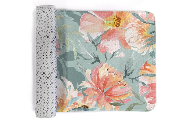 Carpete Padrão floral com flores em tons pastel