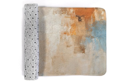 Tapete cozinha Padrão abstrato em tons de azul e laranja