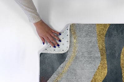 Tapete Linhas onduladas abstractas em tons de dourado