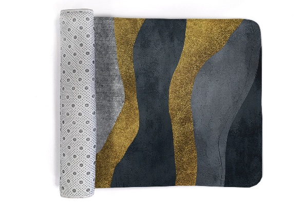 Tapete Linhas onduladas abstractas em tons de dourado