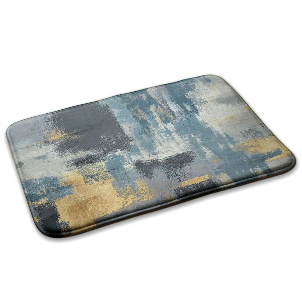 Carpete Manchas abstractas em tons de azul e dourado