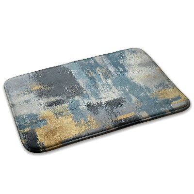 Carpete Manchas abstractas em tons de azul e dourado