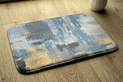 Carpete Manchas abstractas em tons de azul e dourado