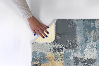 Carpete Manchas abstractas em tons de azul e dourado