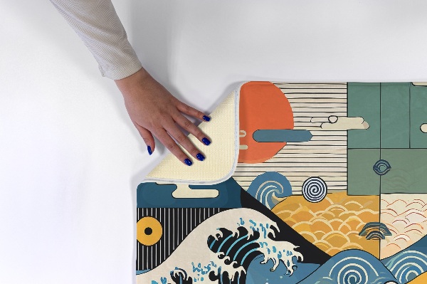 Carpete Ondas Arte japonesa
