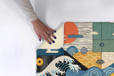 Carpete Ondas Arte japonesa