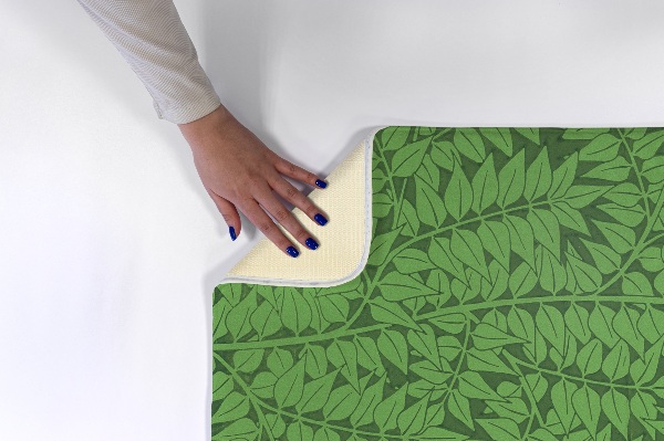 Tapete cozinha Folhas sobre um fundo verde