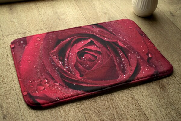 Tapete cozinha Rosa vermelha com gotas