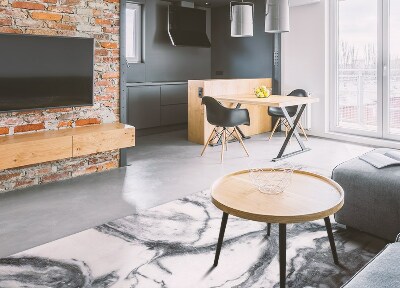 Tapete de vinil Mármore preto e branco