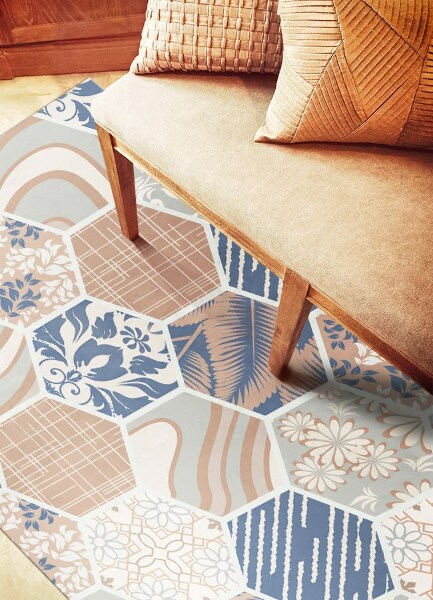 Tapete de vinil Hexágonos havaianos
