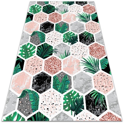 Tapete vinílico Hexágonos tropicais