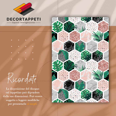 Tapete vinílico Hexágonos tropicais