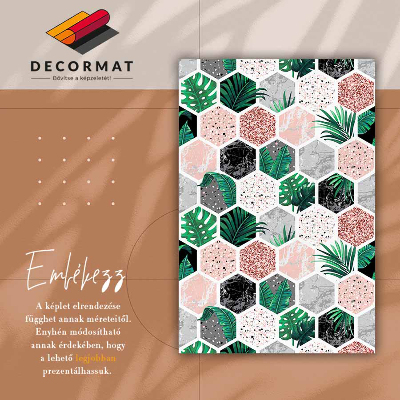 Tapete vinílico Hexágonos tropicais