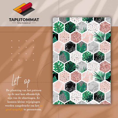 Tapete vinílico Hexágonos tropicais