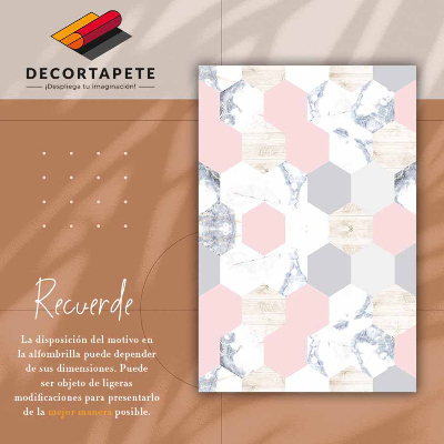Tapete vinílico Hexágonos de mármore