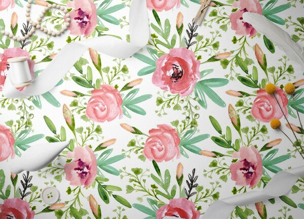 Tapete vinílico Rosas em aquarela
